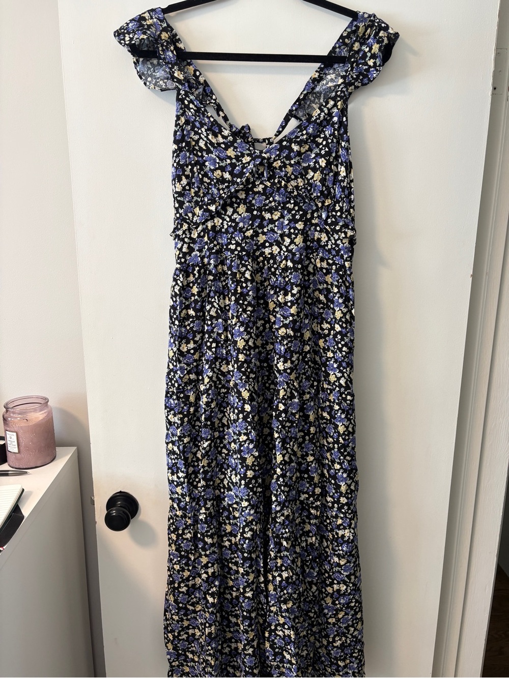 Moon River Black Floral Maxi Dress